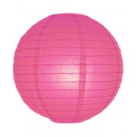 12" Paper Lanterns Round 'Fuchsia' - Regular Wire Ribbed